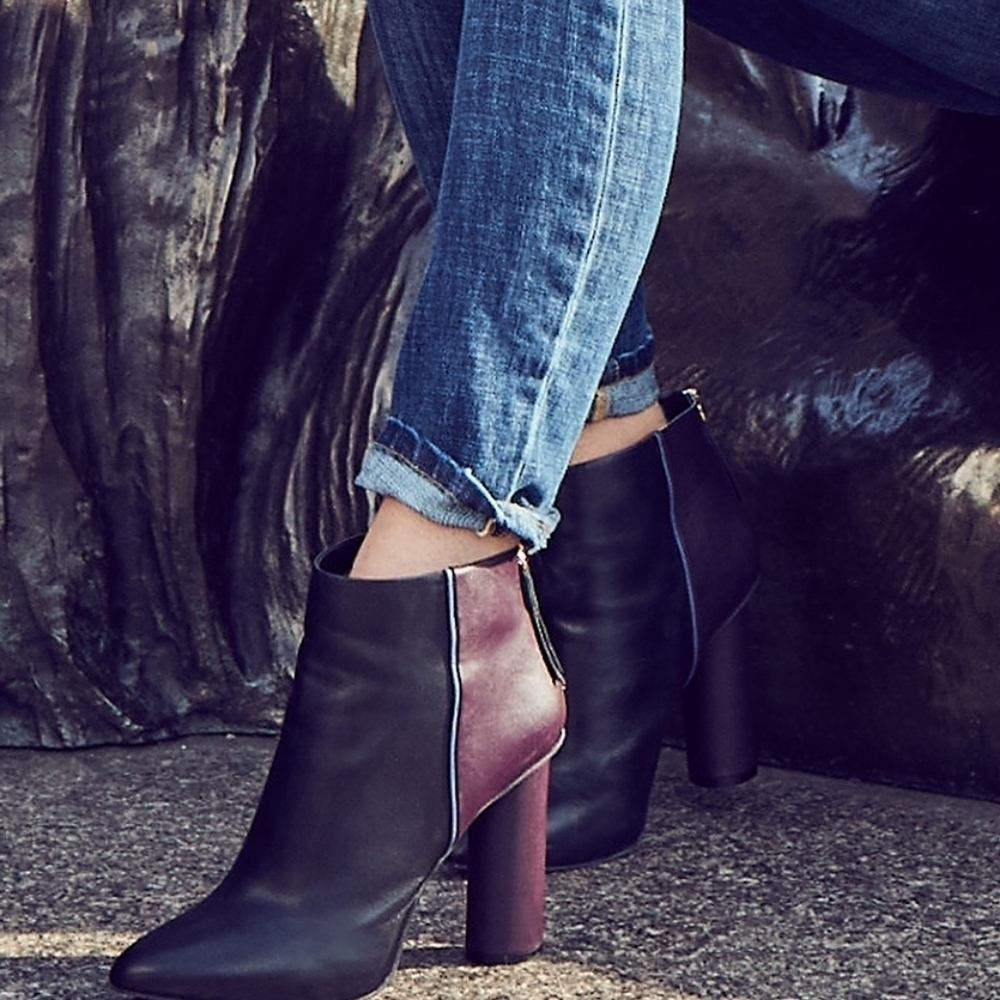 CABI BISSET BOOTIE  women's size 8M Black vino leather heel boot #6004